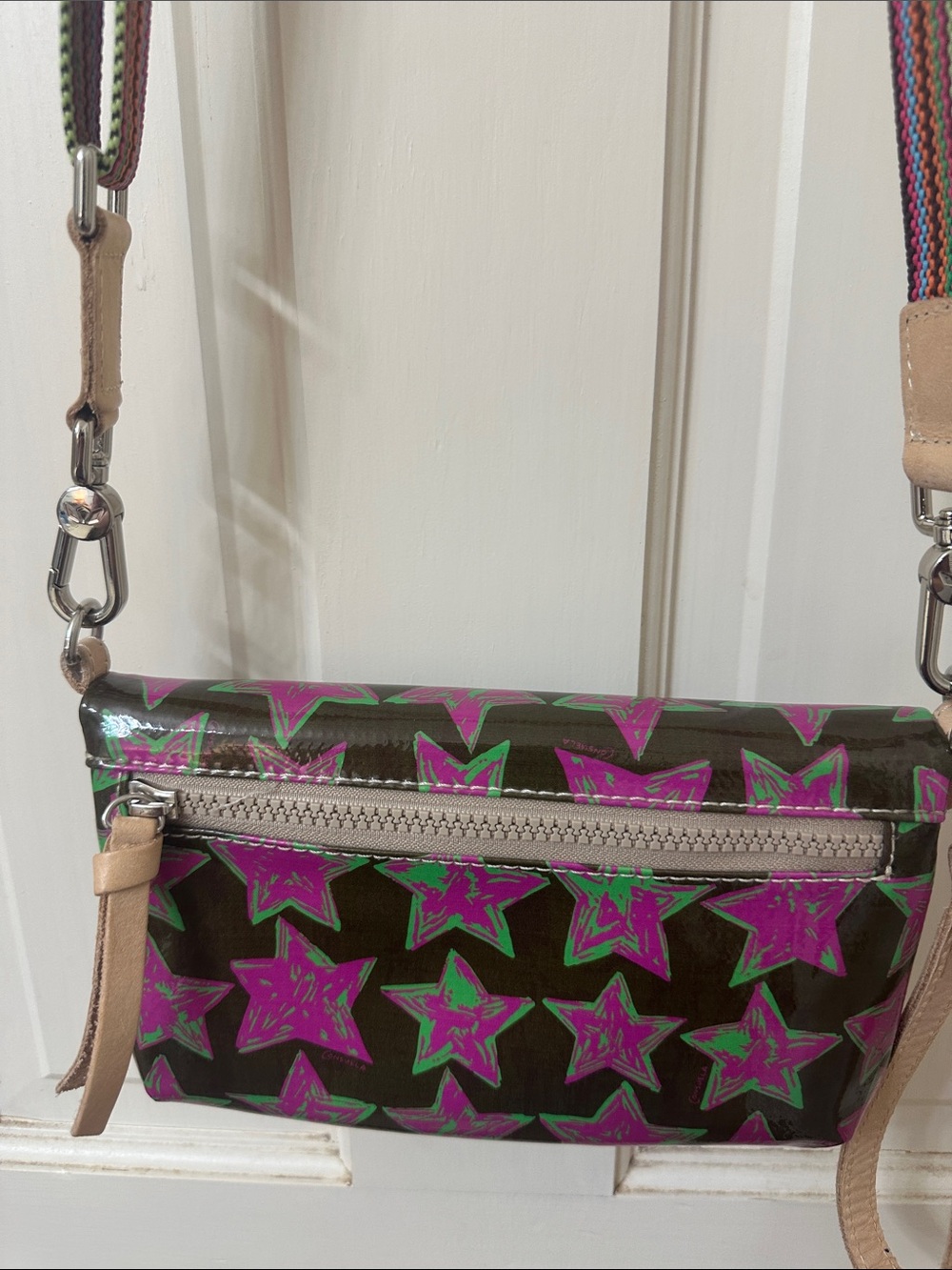 Consuela Green & Pink Star Crossbody Bag - Picture 2 of 4